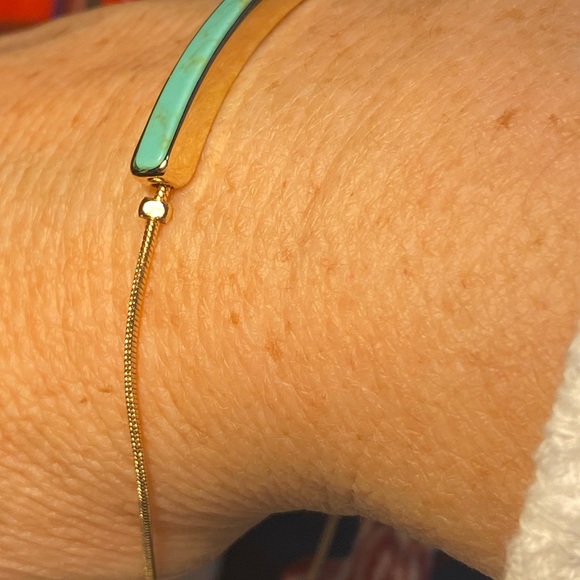 NWT ✅ KAI TURQUOISE COLORED STONE SLIDE SNAKE CHAIN BRACELET - Picture 7 of 10